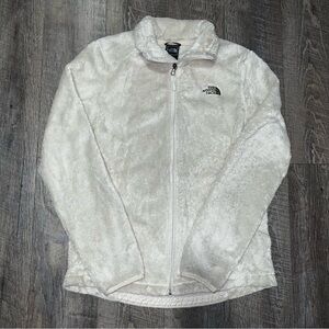 The North Face Womens Sherpa Jacket Cream‎ Olive Green  Full Zip Front Pockets